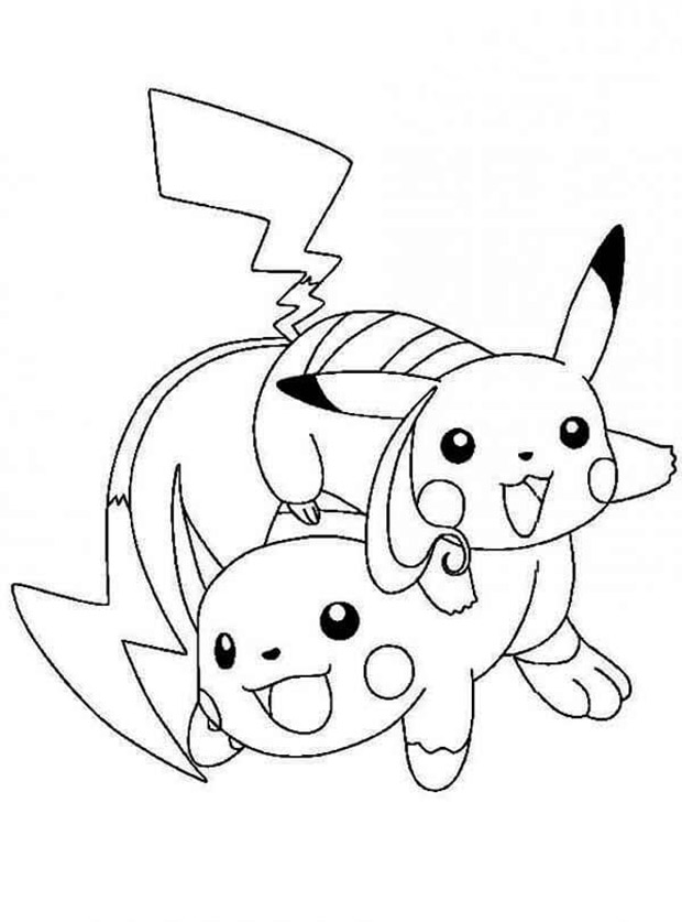 Tranh tô mùa Pikachu và Raichu