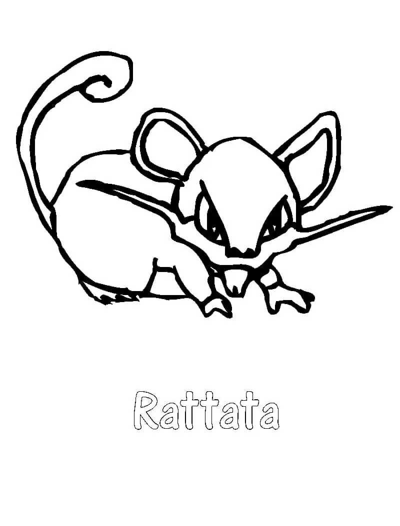 Ảnh Tranh tô màu Rattata 3